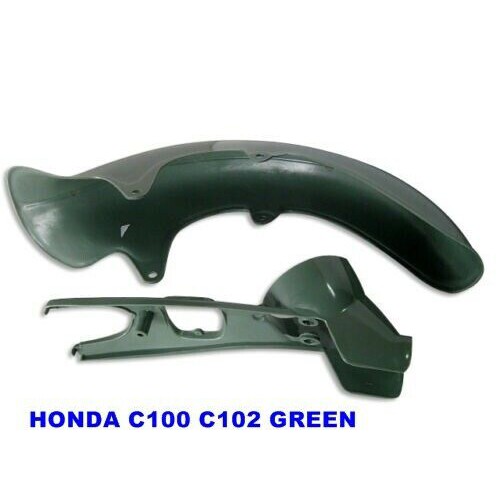 HEADLIGHT CASE & FENDER "GREEN" For HONDA C100 C102 C105 C105T CA100 // หน้ากากไฟหน้า บังโคลน เขียว