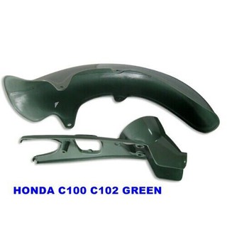 HONDA C100 C102 C105 C105T C105 T CA100 HEADLIGHT CASE &amp; FENDER "GREEN" // หน้ากากไฟหน้า บังโคลน สีเขียว สินค้าคุณภาพดี