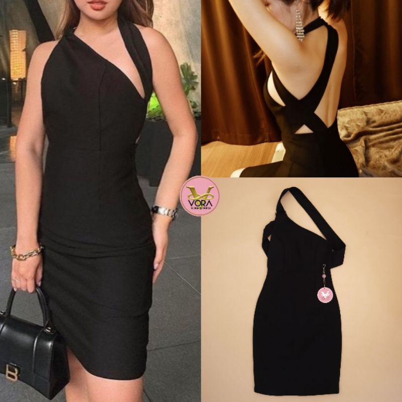 VORA (วอร่า): Dress คล้องคอแต่งสายไขว้