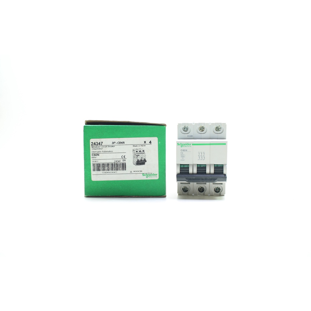 24347 C60N C4 Schneider Electric Miniature Circuit Breaker MCB C60N 3P 4A Schneider Electric ใช้แทน 