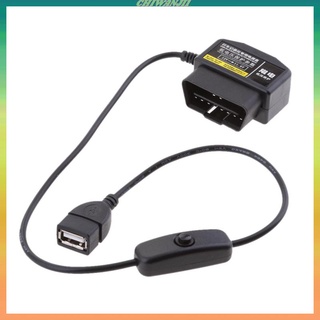 [Chiwanji1] Obdii สายชาร์จ USB 16-pin สําหรับ GPS DVR