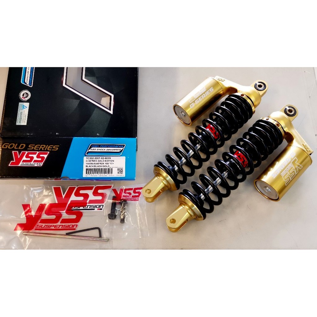 โช้ค YSS Yamaha AEROX แอร็อกซ์ 155 Gold Edition ดำ 305 mm ของแท้ YSS thailand