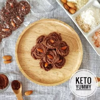 คุกกี้อัลมอนต์เนยสดรสโกโก้ คีโต ไร้แป้ง KETO Cocoa Cookies เบาหวาน,เด็กแพ้กลูเตน ทานได้