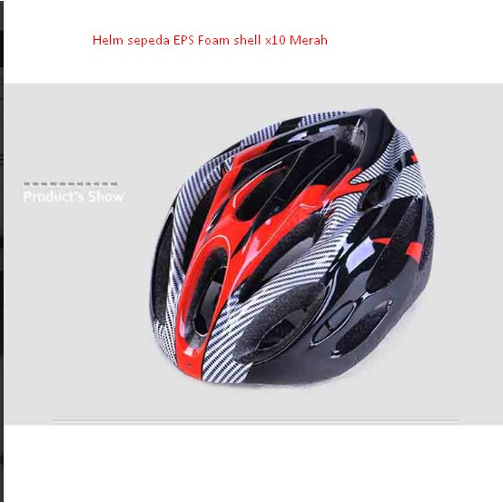 MERAH Red EPS Foam shell x10 หมวกกันน็อคจักรยาน