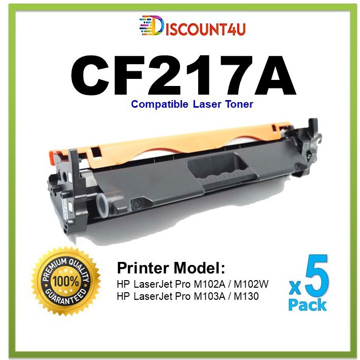 ** PACK 5**.. Discount4U ตลับหมึกเลเซอร์เทียบเท่า CF217A/CF217/217A/17A/217/HP17A HP Pro M102a/M102w