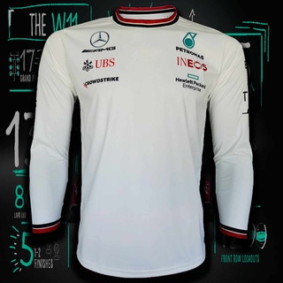 เสื้อยืดแขนยาว F1 Mercedes-AMG Petronas เสื้อทีม เมอร์เซเดส เอเอ็มจี ปิโตรนาส #FM0008 รุ่น Lewis Hamilton ไซส์ S-5XL