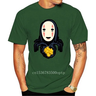 เสื้อยืดคอกลม ผ้าฝ้าย 100% พิมพ์ลายดอกไม้ Spirited Away Kaonashi No Faceless Man Gost Ghost s สําหรับผู้ชาย และผู้หญิง