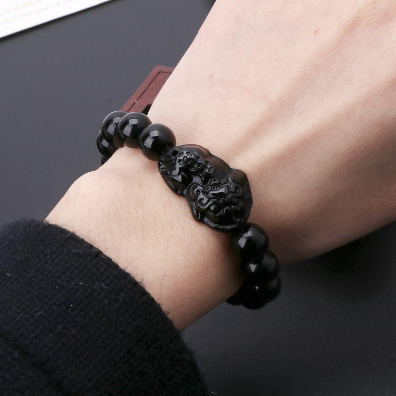 inf feng shui obsidian สร้อยข้อมือหินพังพอน