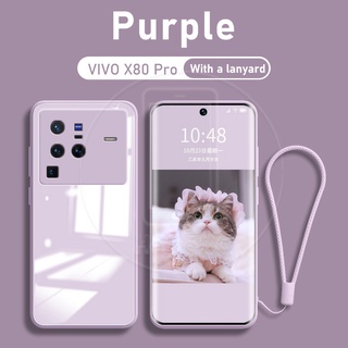 Vivo X80 Pro X80Pro เคสโทรศัพท์กระจกนิรภัย แบบแข็ง ด้านหลัง