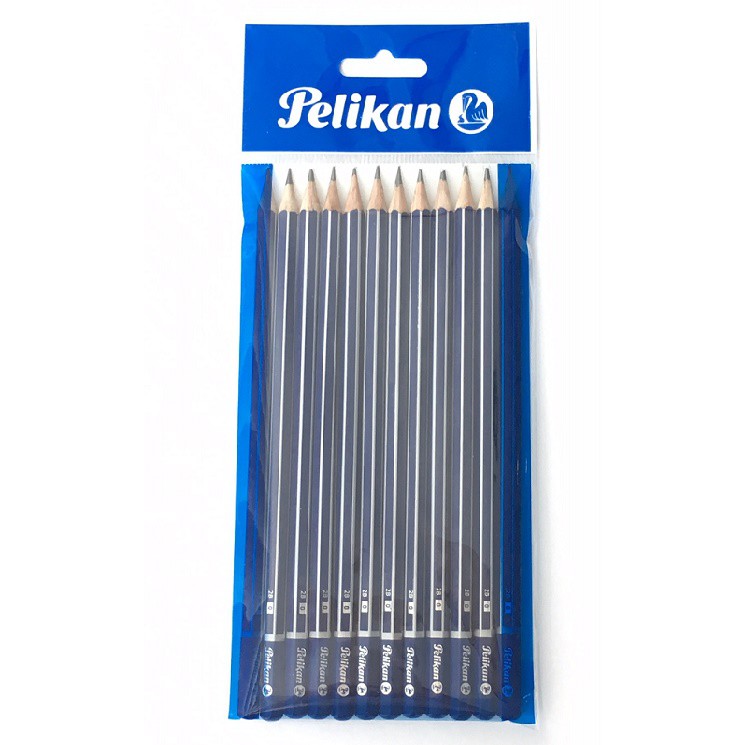 Pelikan ดินสอดำ 2B (12แท่ง/กล่อง) ไส้ดินสอแข็งแรง ไม่เปราะ