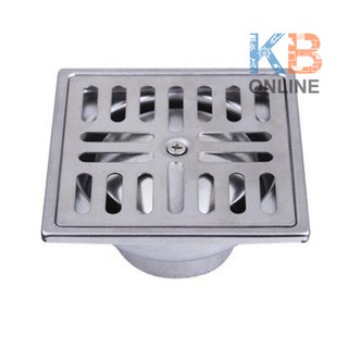 KA-41-832-ST ตะแกรงกันกลิ่น แบบเหลี่ยม 4นิ้ว KARAT FAUCET Floor Drain 4" (for PVC pipe Ø 2") Stainless