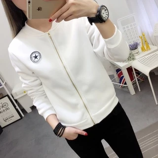 ยอดฮิต2024 เสื้อแจ็คเก็ตแขนยาวผ้ายิดมีซิป ZIPPERราคาถูก