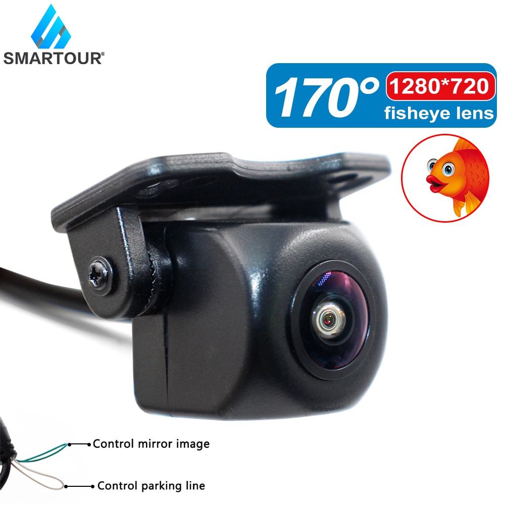 Smartour รถ 170 องศาด้านหลังด้านหน้าด้านข้างดูกล้อง CCD ตาปลา HD Night Vision รถย้อนกลับ Back Up กล้อง Universal