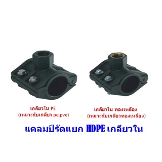 แคลมป์รัดแยก HDPE เกลียวใน