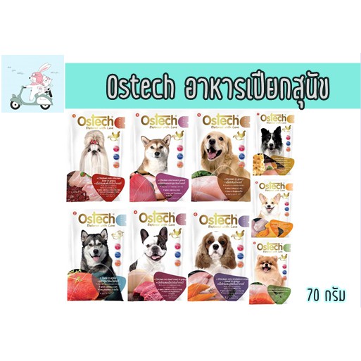 EXP08/2025 Ostech อาหารเปียกแบบซองสำหรับสุนัข ขนาด 70 กรัม (1 ซอง) *อ่านรายละเอียดก่อนสั่งซื้อ*