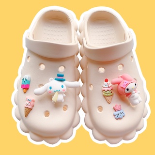 SANRIO ชุดเครื่องประดับ รูปกระต่ายน่ารัก สําหรับตกแต่งรองเท้า Crocs Pins My Melody Kuromi Jibitz