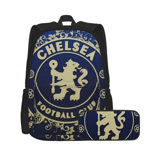 Chelsea FC 2IN1 กระเป๋าเป้สะพายหลัง กระเป๋านักเรียน พิมพ์ลาย พร้อมกระเป๋าดินสอ สําหรับเด็กนักเรียน