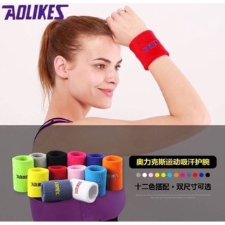 AOLIKES Wristband ผ้ารัดข้อมือ กันเหงื่อ ซับเหงื่อขณะออกลังกาย เนื้อผ้านุ่ม ใส่สบาย จากห้างหรู