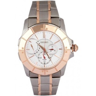 Seiko นาฬิกาข้อมือผู้ชาย  Chronograph White Dial - SNT029J1