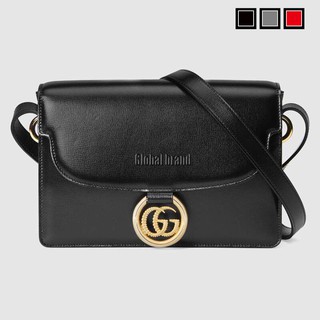 Gucci Small Leather Shoulder Bag Women Shoulder Bag Vintage Leather Bag GG 589474  24cm