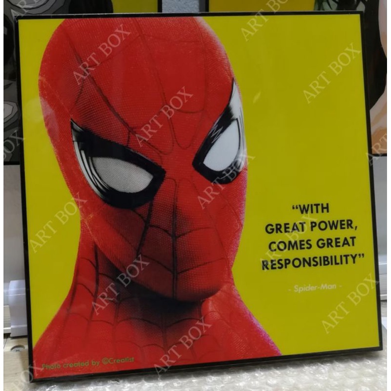 Art Box Spiderman รูปภาพตกแต่งผนัง รูปภาพตกแต่งบ้าน รูป Pop Art กรอบรูป Pop Art ตกแต่งผนัง