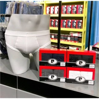 Pierre Cardin PC-323 (Pack 2ตัว) เซ็ตกางเกงในชาย Classic Macho Brief innerwear มี 4 สี ขาว เทา กรม ดำ กางเกงในผ้าคอตตอน
