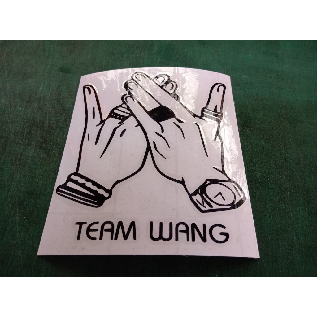 Goong Sticker TEAM WANG สติ๊กเกอร์ติดกระจก รูปมือ TEAM WANG(สินค้าพร้อมส่ง) สติ๊กเกอร์ pvc กันน้ำ สติ๊กเกอร์ตัดลายเส้น