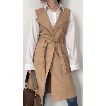 ใส่เสื้อกั๊ก Elora Emma / Women& 39;s Outer/ Hijab Outer/ Women& 39;s Clothes/ เสื้อแขนกุด (camel,pe