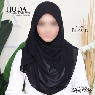 ฮิญาบสวมสำเร็จ ผ้าชีฟอง รุ่นสวมหน้าเดียว Huda Instant Shawl by NauraHea