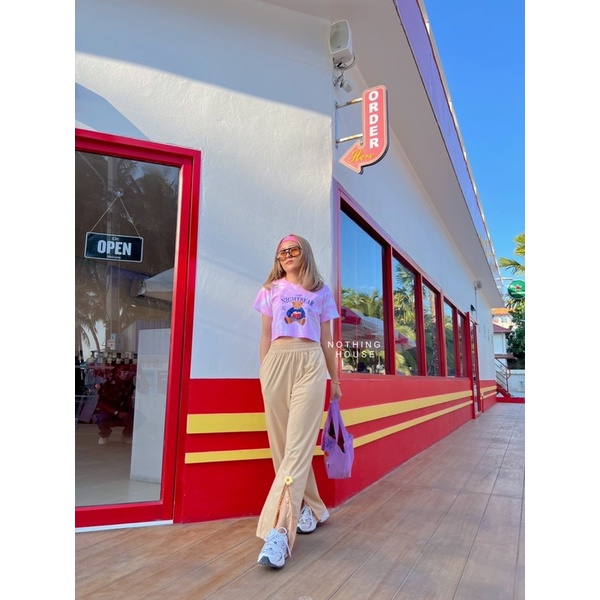 กางเกง วอม แต่งปลายขา ป้าย #nothing house