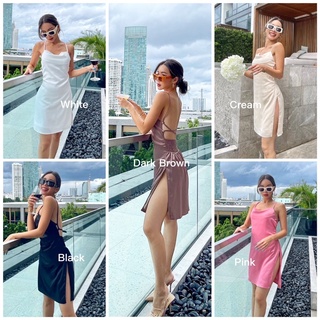 💫New💫(พร้อมส่ง)Victoria silk satin Dress เดรสซาติน