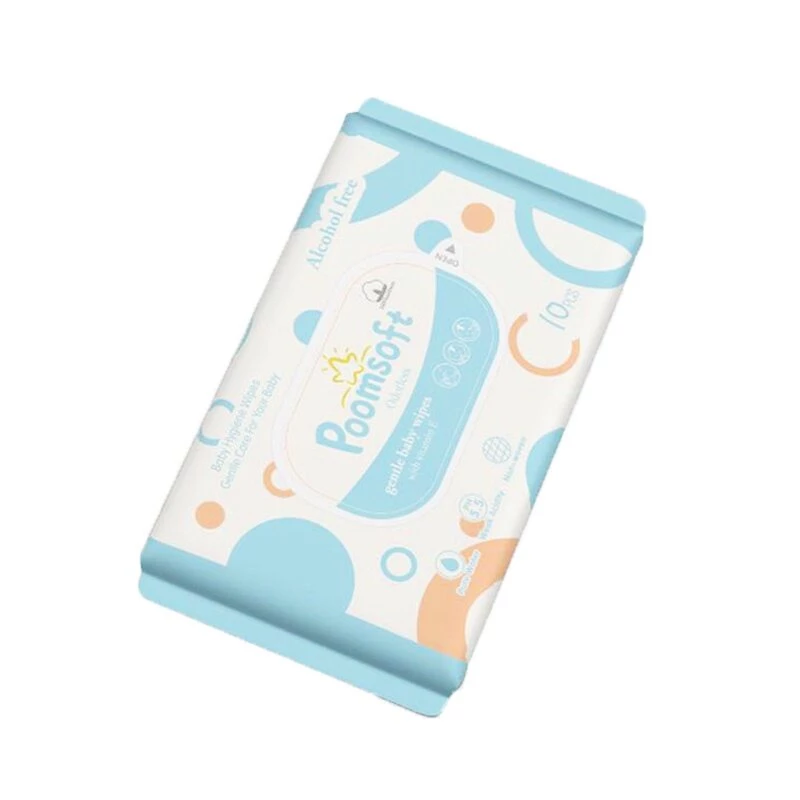 Poomsoft ทิสชูเปียก กระดาษทิชชู่เปียก 10pcs Baby Wipes ปราศจากแอลกอฮอล์ ทิชชู่เปียกพกพา ทิชชุเปียก thumbnail 10