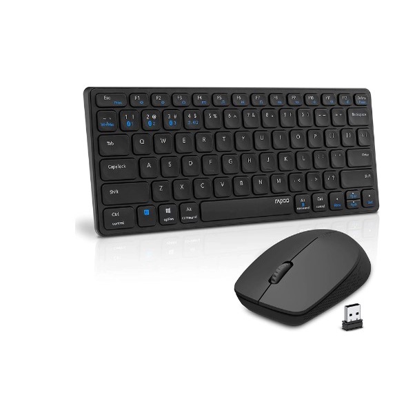 คีย์บอร์ดและเมาส์ Combo RAPOO 9050M Multi-mode Wireless Keyboard &Mouse Dark grey/2Y