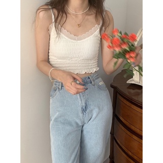 cpjgirlxx  |  พร้อมส่ง *ขาว/ดำ* Wavey camisole bra - 2colors  บราสายเดี่ยว มีฟองน้ำ เย็บย่น