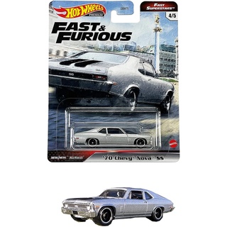 Hot Wheels Fast &amp; Furious Premium - Fast Superstars 70 Chevy Nova SS GRK50 Silver