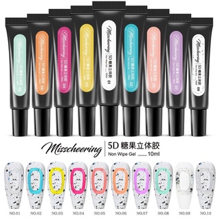 สีเจลใส สีแคนดี้ แช่ปิด UV LED กาวยาทาเล็บเจลลี่ สีมาการอง 5 มิติ แบบใช้แล้วทิ้ง สําหรับร้านทําเล็บ