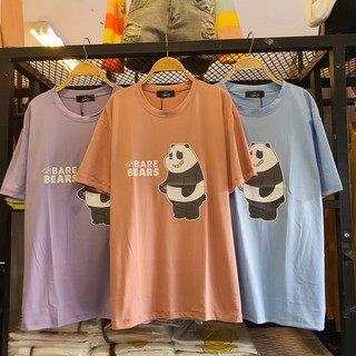 เสื้อยืด ลาย แพนด้ายืน แพนแพน Panda Bear 3หมีจอมป่วน  วีแบร์แบร์ Bare Bears โพลีเอสเตอร์ โอเวอร์ไซส์ oversize