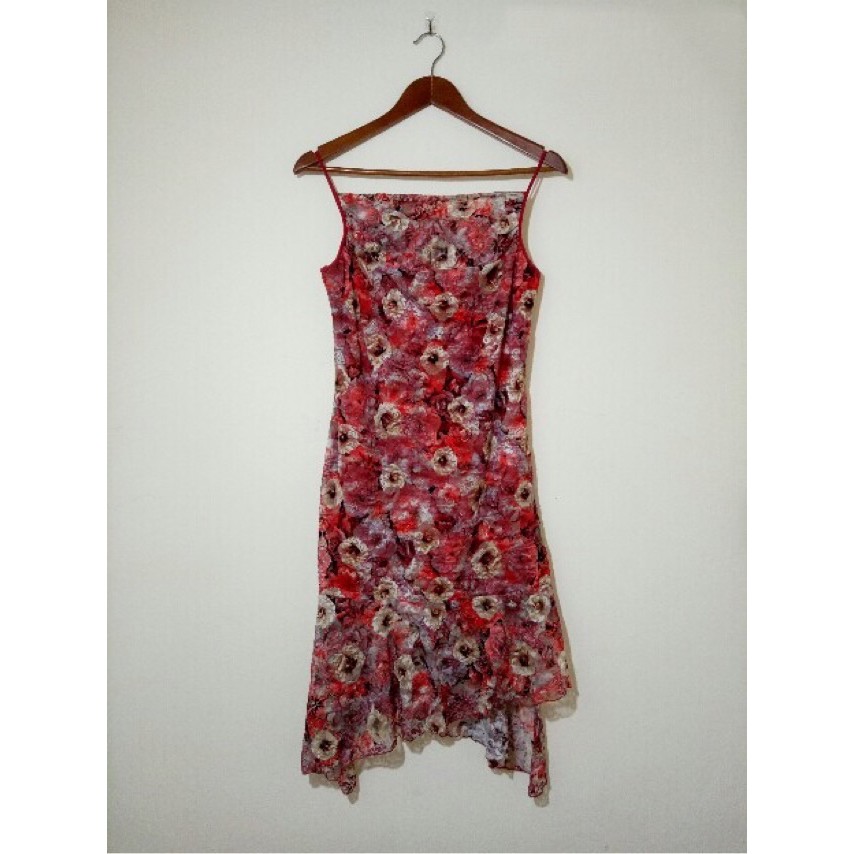 เดรสออกงาน Bouton สายเดี่ยว สีแดง