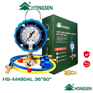 เกจเดี่ยว วัดน้ำยา Hongsen  Series HS-473AL36"-60"นิ้ว (Low) พร้อมสาย 90"- 150"CM  วัดได้ทุกน้ำยาแอร์