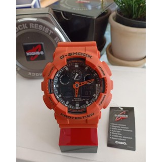 G shock GA-100L-4ADR นาฬิกาข้อมือผู้ชาย นาฬิกาคาสิโอ้