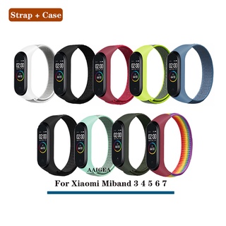 สายนาฬิกาข้อมือไนล่อนถัก แบบเปลี่ยน สําหรับ Mi Band 7 Xiaomi Miband 3 4 5 6