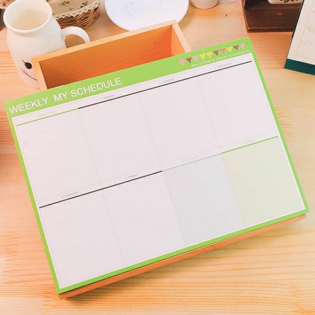 Weekly my schedule สีเขียวเข็ม