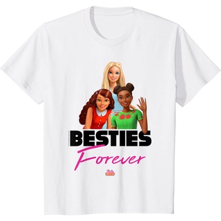 เสื้อยืดผ้าฝ้ายพรีเมี่ยม เสื้อยืด พิมพ์ลาย Barbie Dreamhouse Adventures Besties Forever