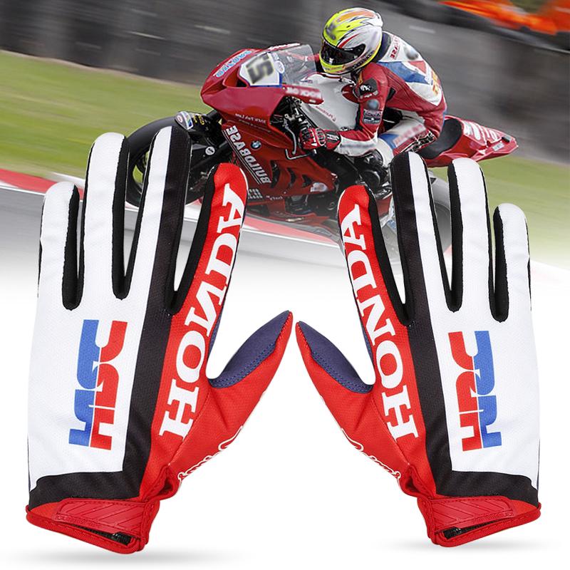 ถุงมือแบบเต็มนิ้วกันลื่นสําหรับรถจักรยานยนต์  Honda Motorcycle Bicycle Gloves   Randomly send