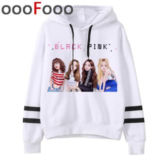 blackpink  stripe เสื้อฮู้ด men stripe เสื้อฮู้ด Anime And kpop Spring Autumn Hip Hop stripe Hoodi
