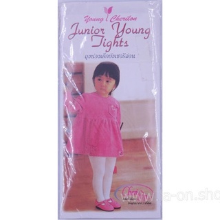 ถุงน่องเด็ก ยังเชอรีล่อน สีขาว สีดำ เนื้อเรียบ เชอรีล่อน ถุงน่อง Young Cherilon Junior Young Tights