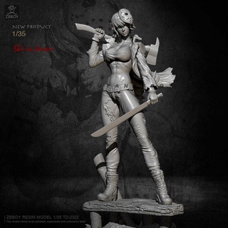 1/35 Yufan สร้างใหม่ Jason หญิงรุ่นเรซิ่นทหาร (รุ่นสีขาว) TD-2322