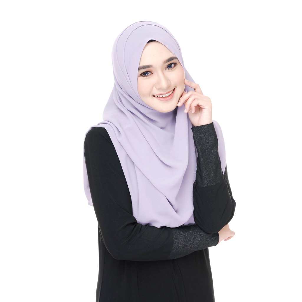 Tuudung Shawl Labuh Long Shawl Plain Heavy Chiffon