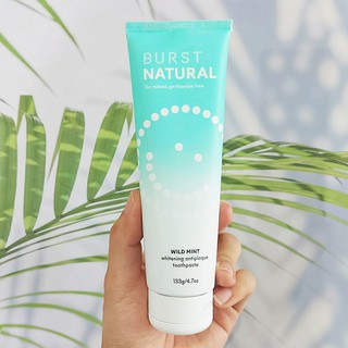 54% OFF ราคา Sale!!! EXP: 09/2022 ยาสีฟัน Natural Fluoride Free, Wild Mint Toothpaste 133g (BURST®)