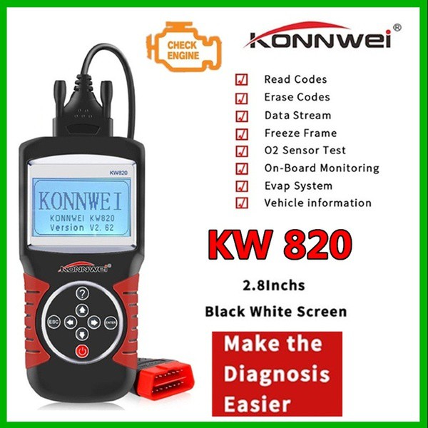 Konnwei KW808 Car Fault Code OBD2 EOBD Diagnostic Scanner MIL Reset Reader USA
